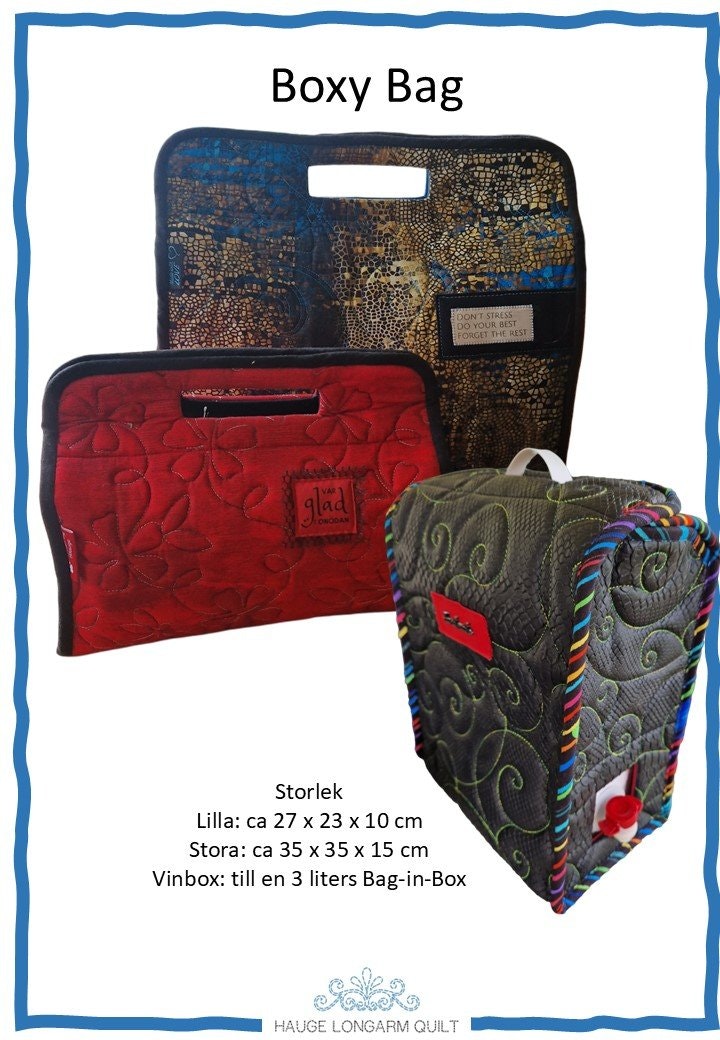 Mönster "Boxy Bag"  av Hauge Longarm Quilt
