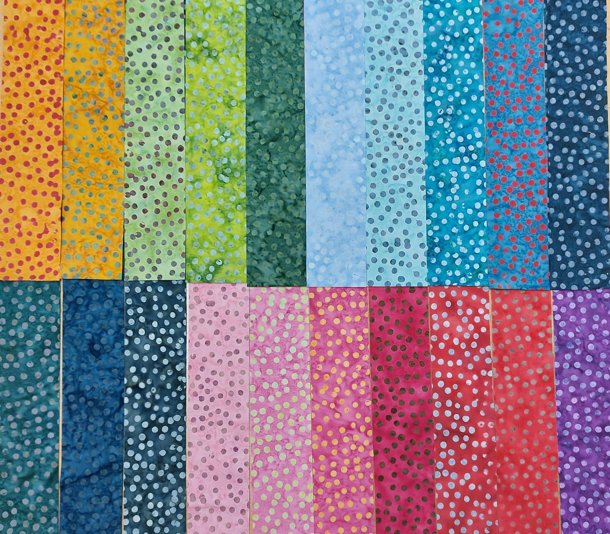Midsummer Magic. Batikrulle med 20 st 2,5 inch remsor