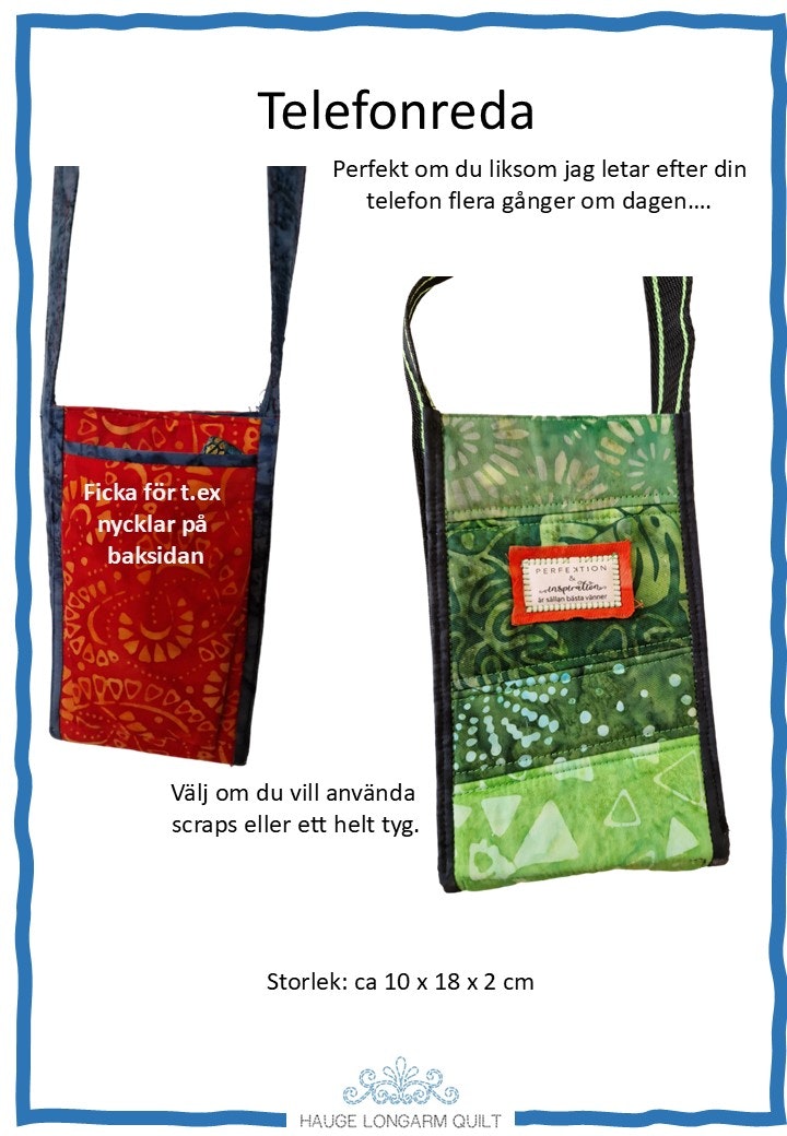 Mönster "Telefonreda" Jättetrevlig mobilväska