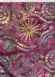 Dream lover i lila-aubergine & gul-grått. Batik bomull 110 cm