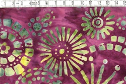 Dream lover i lila-aubergine & gul-grått. Batik bomull 110 cm