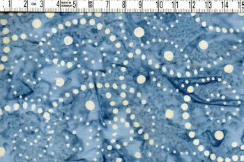 Daggblå prickdans- Batik Bomull 110 cm bred