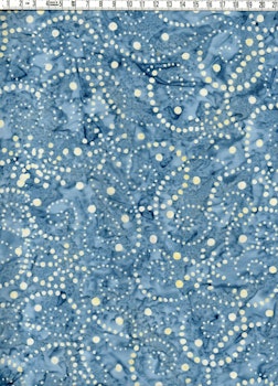 Daggblå prickdans- Batik Bomull 110 cm bred