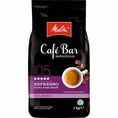 Kort Datum! Melitta Café Bar espresso extra dark 1000g kaffebönor