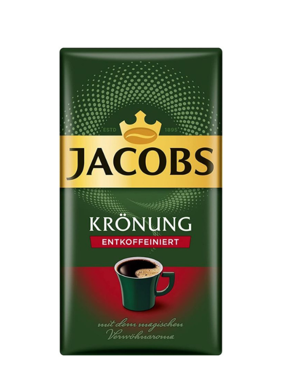 Jacobs Krönung Entkoffeiniert Decaf malet kaffe 500g