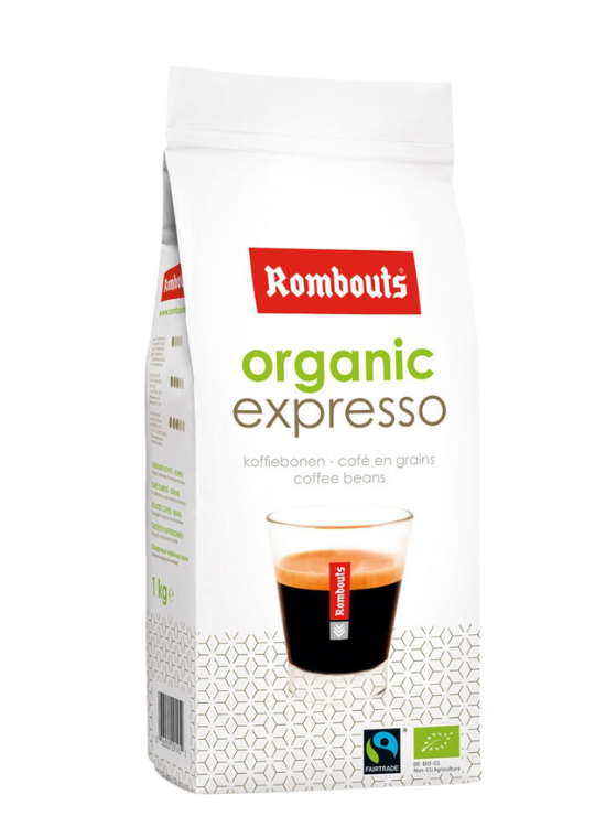 Rombouts Organic Expresso 1000g kaffebönor