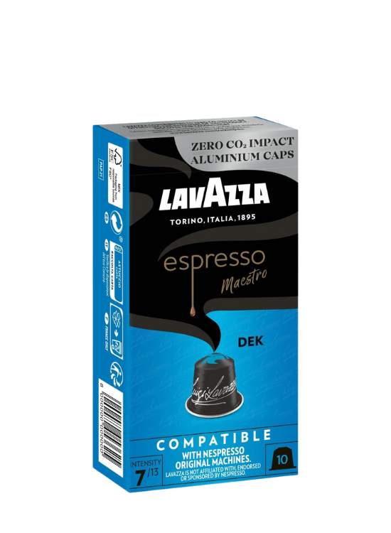 Lavazza Espresso Dek Koffeinfri kaffekapsler 10-pakning