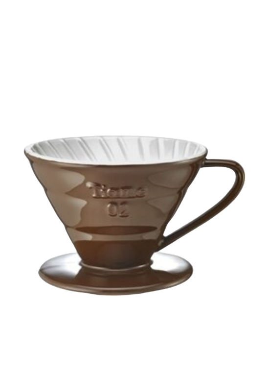 Tiamo V02 Kaffeetropfer aus Keramik, braun