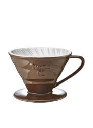 Tiamo V02 Kaffeetropfer aus Keramik, braun