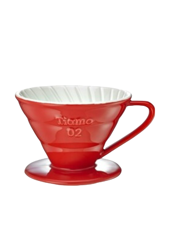 Tiamo V02 Kaffeetropfer aus Keramik, Rot