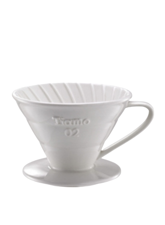 Tiamo V02 Kaffeetropfer aus Keramik, Weiß