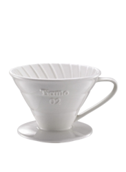 Tiamo V02 Kaffeetropfer aus Keramik, Weiß