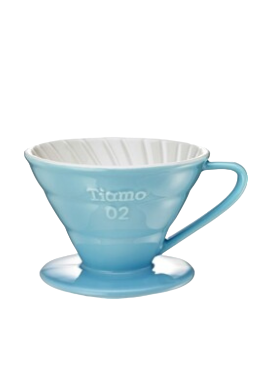 Tiamo V02 Kaffeetropfer aus Keramik, Blau