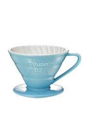 Tiamo V02 Kaffeetropfer aus Keramik, Blau