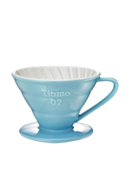 Tiamo V02 Coffee Dripper Ceramic Blue