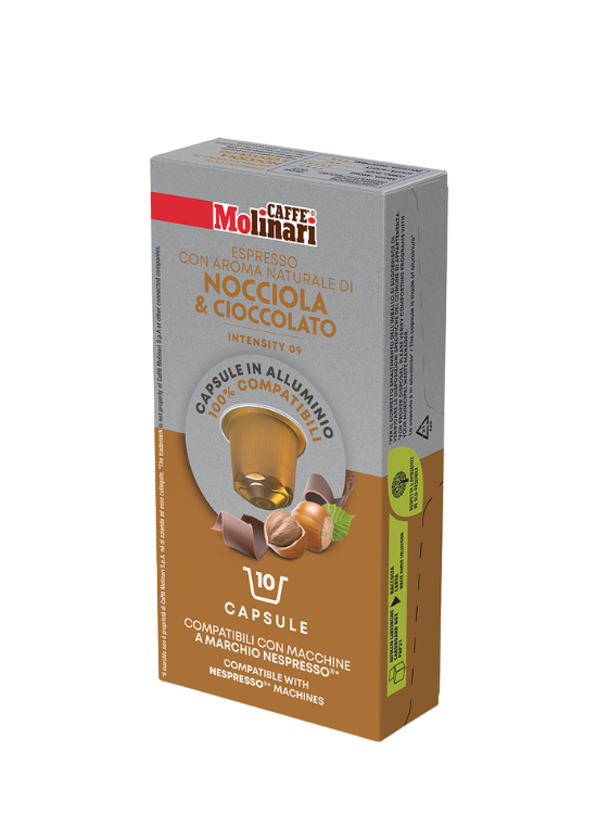 Molinari Chocolate Haselnuss Nespresso Kaffeekapseln 10 Stk