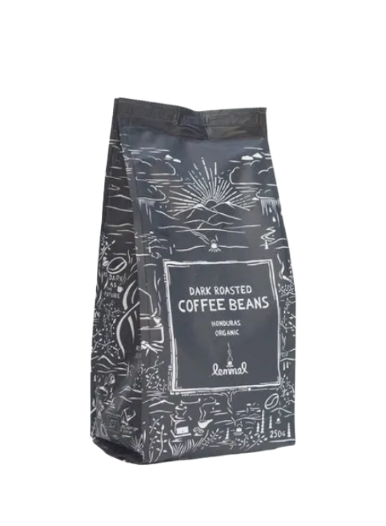 Lemmel Økologiske mørkbrente kaffebønner 250g