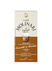 Molinari Chocolate Hasselnut Nespresso kaffekapsler 10 stk