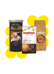 Probieren Sie italienischen gebrühten Kaffee, gemahlen