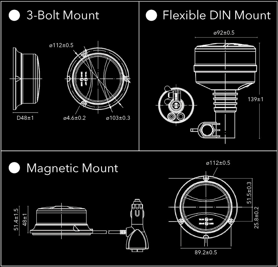 Blixtljus Beacon Mini med magnetfäste