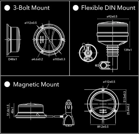 Blixtljus Beacon Mini med magnetfäste