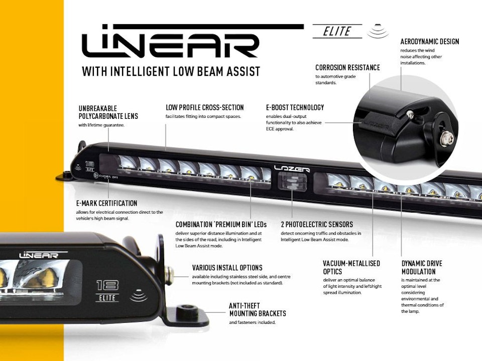 Lazer Linear 18 Elite low beam assist