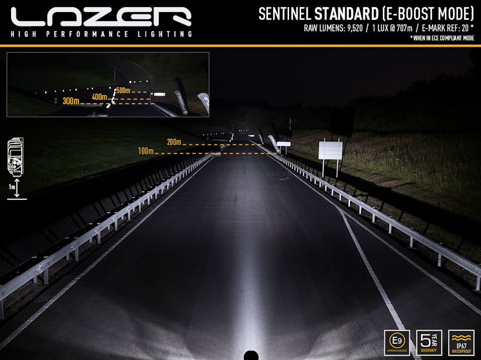 Led extraljus 9 tum - Lazer Sentinel
