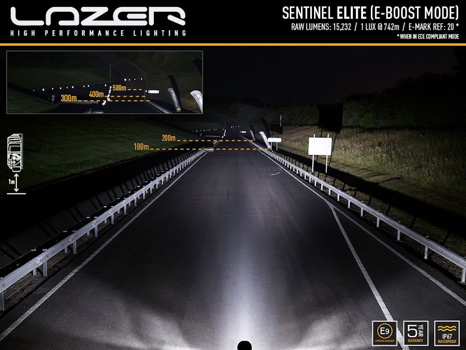 LED Extraljus 9 tum - Lazer Sentinel Elite