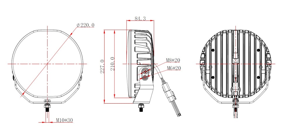 Led extraljus 9 tum - Ozz XR2 P9 med positionsljus