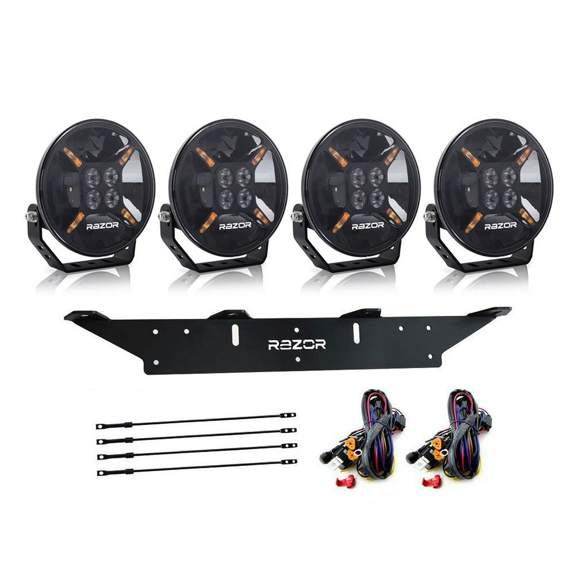 Extraljuspaket 4 st Razor Viggen med fäste och kablage