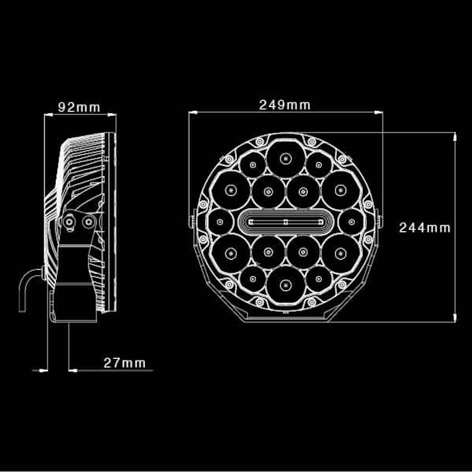 Led extraljus 9 tum - Ultra Vision Nitro Maxx Combo 2-pack