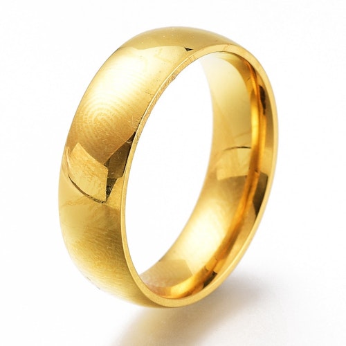 Ring bred av guldfärgat rostfritt stål