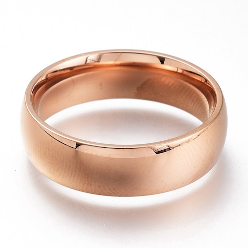 REA: Ring bred av roséfärgat rostfritt stål