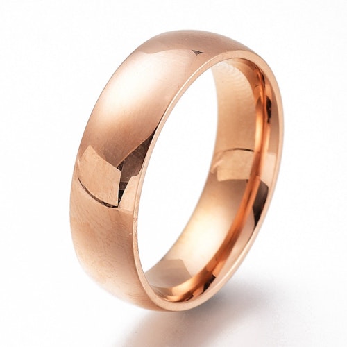 REA: Ring bred av roséfärgat rostfritt stål