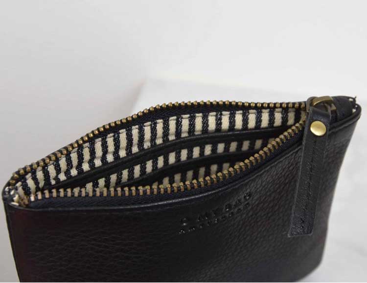 Liten plånbok naturgarvat läder, svart