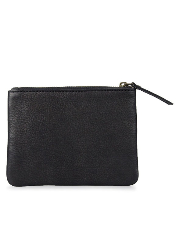 Liten plånbok naturgarvat läder, svart
