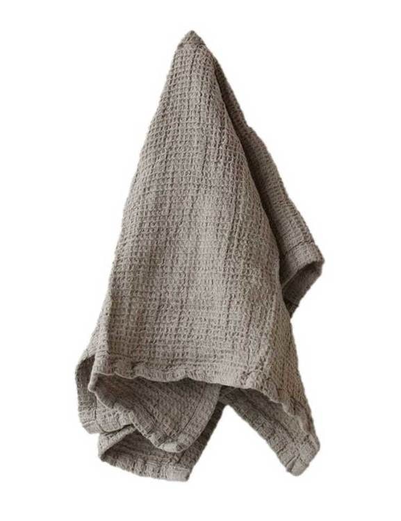 Brun våfflad handduk, Eco textile.