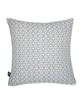 Kuddfodral återvunnen textil, grå/vit