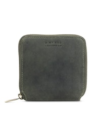 Kvadratisk plånbok, grön naturgarvat läder
