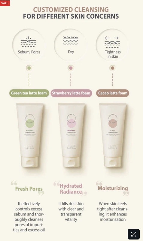 Missha Creamy Latte Cleansing Foam Strawberry, 172 ml