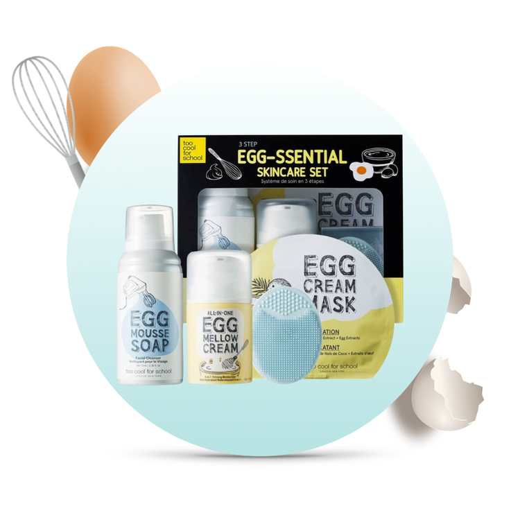 Hudvårdsset Too Cool For School Eggsential, kort datum - 70% rabatt