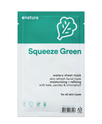 E NATURE Squeeze Green Watery Sheet Mask, kort datum - 50% rabatt!