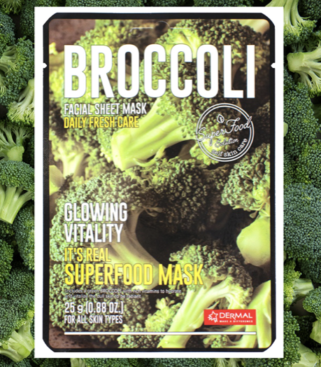 Dermal It's Real Superfood Mask Broccoli, kort datum - 70% rabatt!