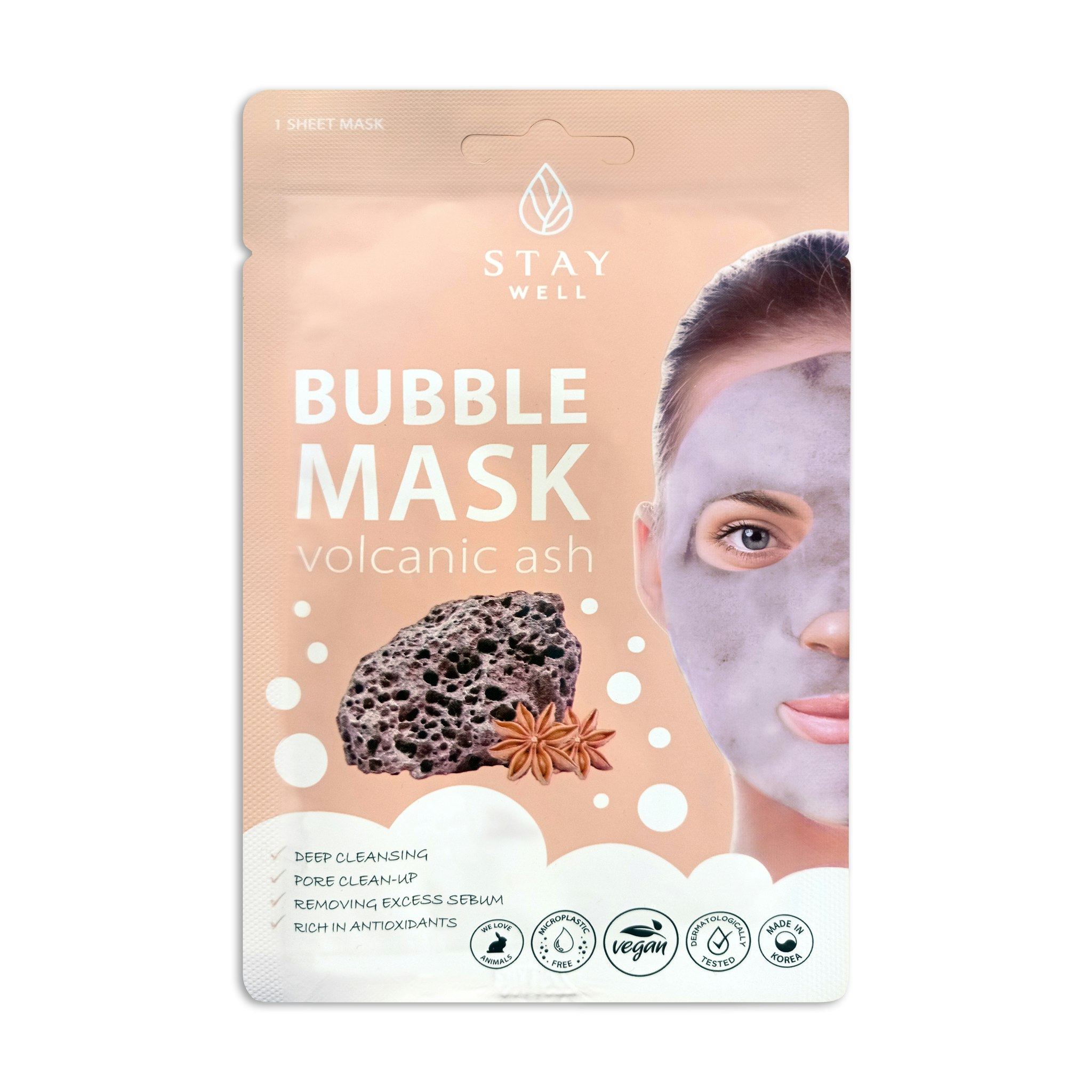 STAY WELL Deep Cleansing Bubble Mask Volcanic Ash