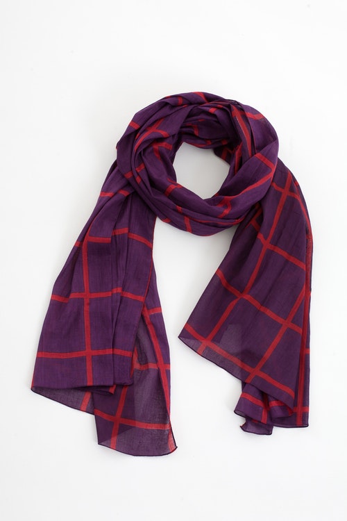 Fay scarf eggplant/red