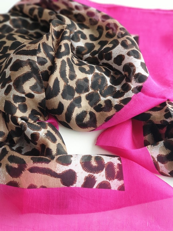 Leona scarf brown/cerise