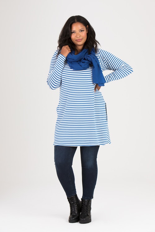 Kate dress/tunic blue/white