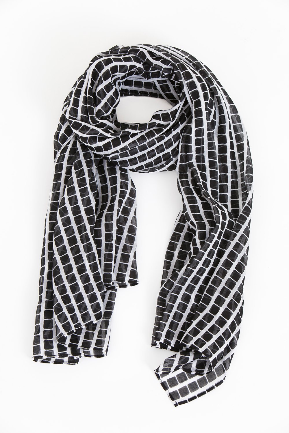 Step scarf black/white