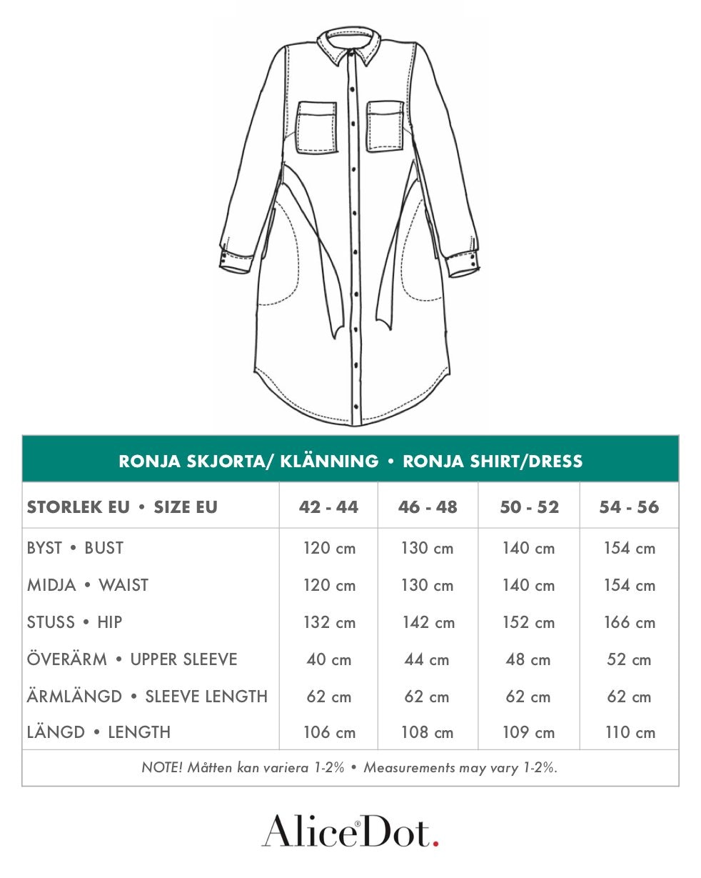 Ronja shirt/dress Brick black/white