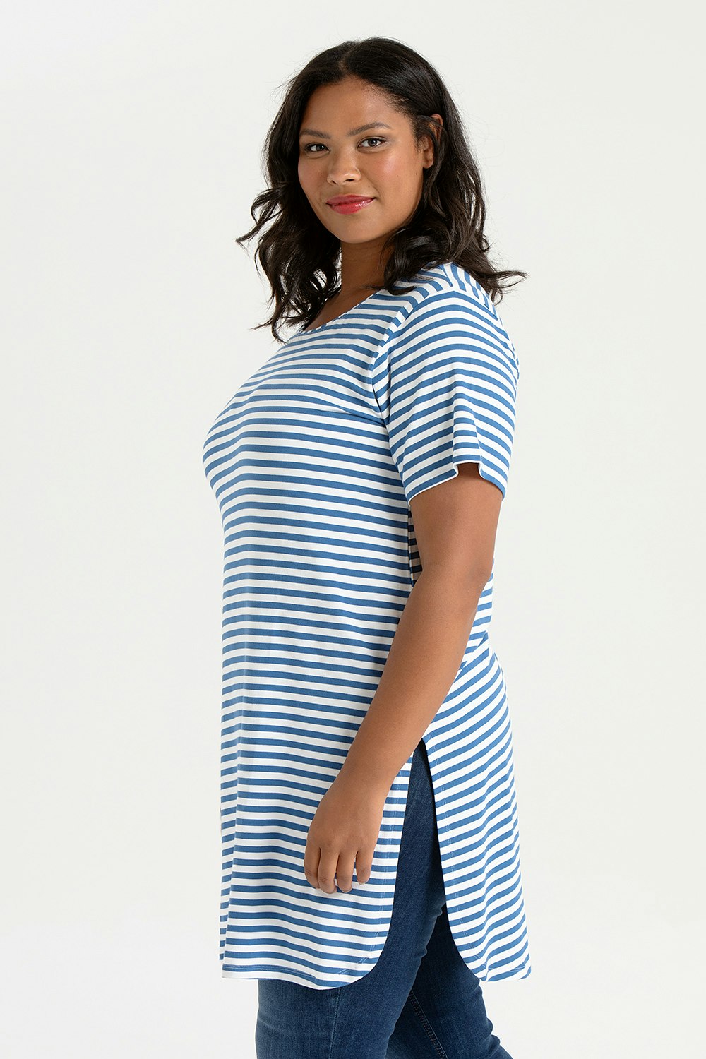 Kayo dress/tunic blue/white